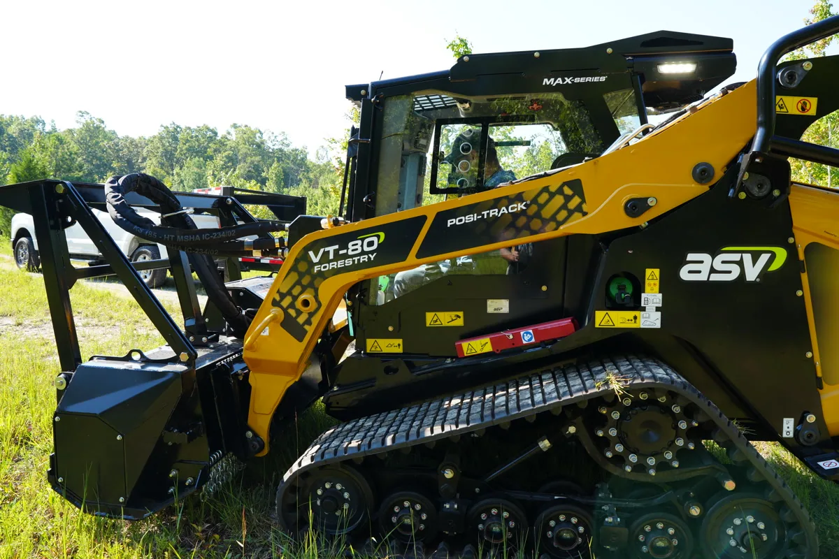 Clear Path compact track loader with mulcher attachment on a Hendersonville-area Tennessee job site